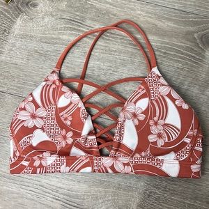 VS Sport Burnt Orange Floral Strappy Sports Bra